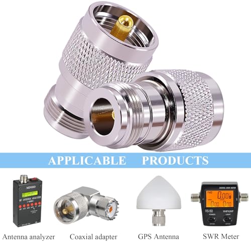 Adaptador coaxial UHF Macho a N Hembra, pack 2 piezas miniatura 6