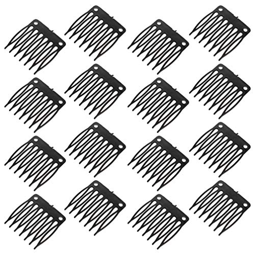 PIXNOR 100Pcs Net Peruca Clipe de Plástico Prático Clipe Peruca de Cabelo Acessórios Peruca (Black)
