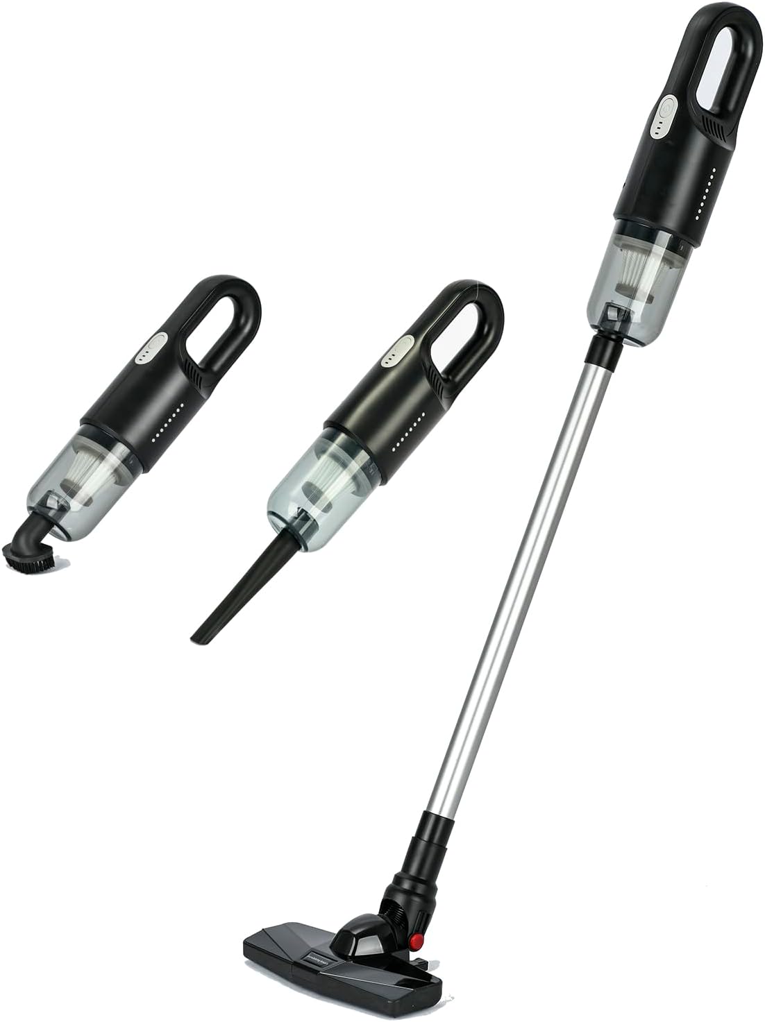 Stick Vacuum Cleaner Rechargeable Cordless, 2 Gear Suction Adjustable, 18000pa Suction Handheld Vacuum Upright Vacuum with HEPA Filter, Household Stick Vacuum for Pet Hair Hardfloor, Carpet (Black)
