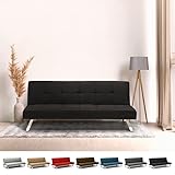 Produce Shop Divano Letto in Tessuto 2 posti Design Moderno Gemma Pronto Letto - Nero