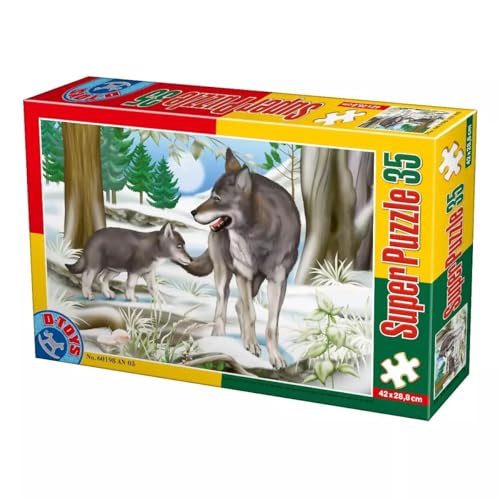 D-Toys Super Puzzle - Animaux Sauvages - Loups - Collection Enfant 35 Pièces
