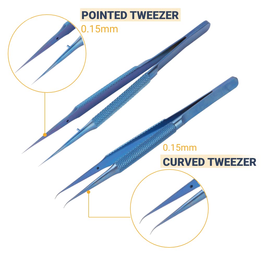 Pinzette per telefoni di precisione, pinzette per microscopio per riparazione cavi per impronte digitali della scheda madre del telefono cellulare in lega Ti, punte 0,15 mm(Pointed Tweezer)