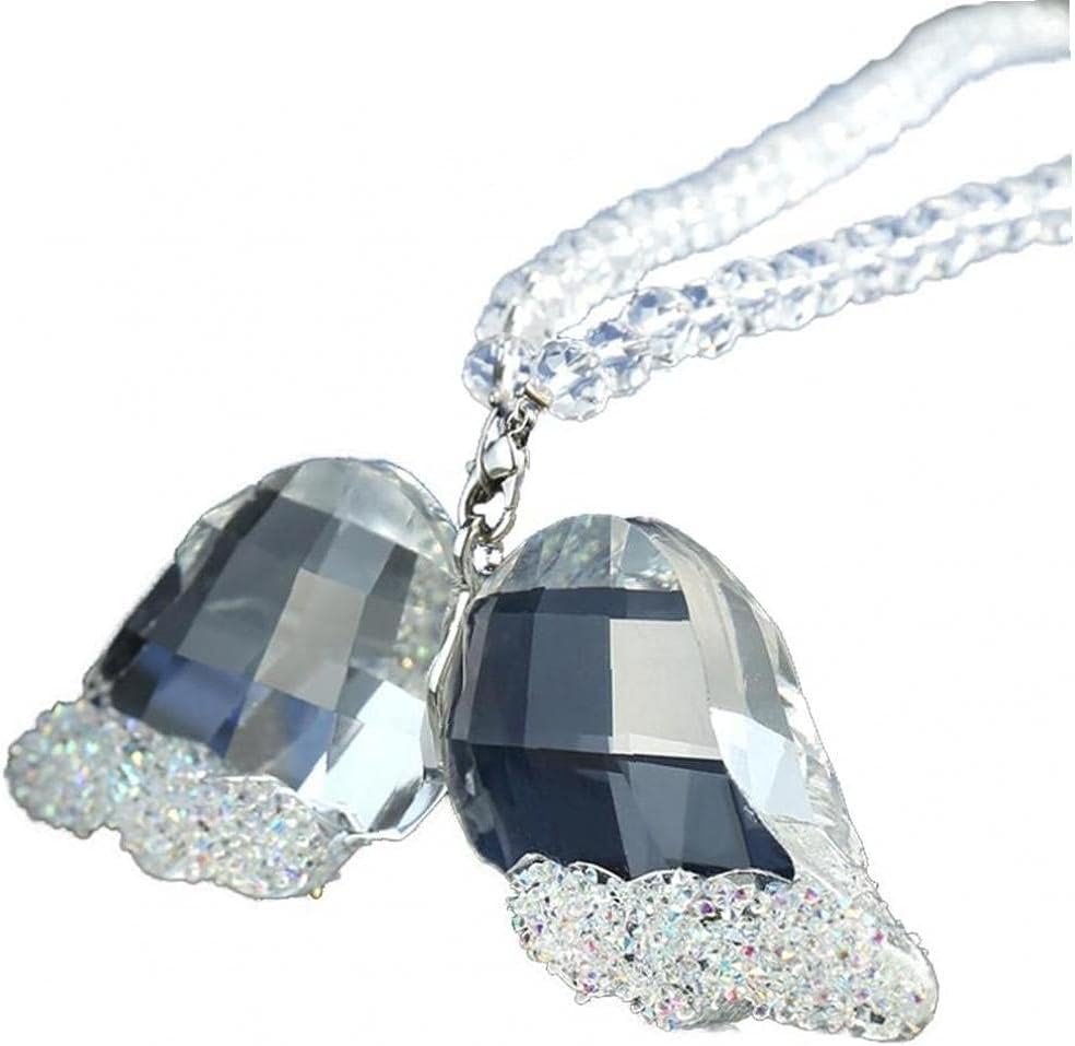 PiniceCoreFashion Crystal Angel Wings Car Pendant Car Rearview Mirror Decoration Hanging Charm Ornaments Auto Interior Accessories Gifts, White