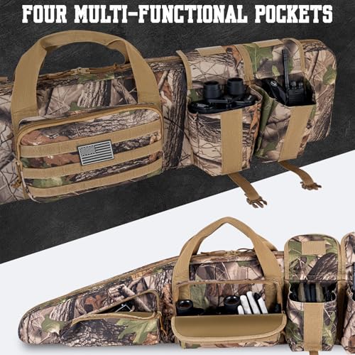 OUUTMEE Soft Double Shotgun Rifle Case 52" Long Rifle Bag for Hunting Shooting Range, Firearm Transportation, With Multiple Magazine Holder Pouches by OUUTMEE - Image 4