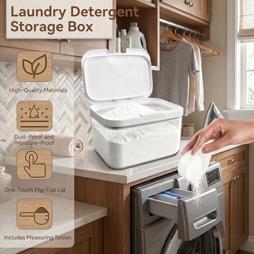 Boîte rangement lessive opération une main pratique 2,8l - 5
