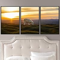3 Piece Framed Canvas Wall Art Fun Animals Canvas Prints Home Artwork Decoration for Living Room,Bedroom - 16