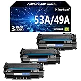  NineLeaf Cartouche de toner compatible 49A 53A pour HP 49A Q5949A 53A Q7553A pour HP Laserjet 1320 1320n 3390 1160 1320tn 1320nw 3392 P2015 P2015dn P2014 M272727 Imprimante MFP nf (noir, lot de 3)