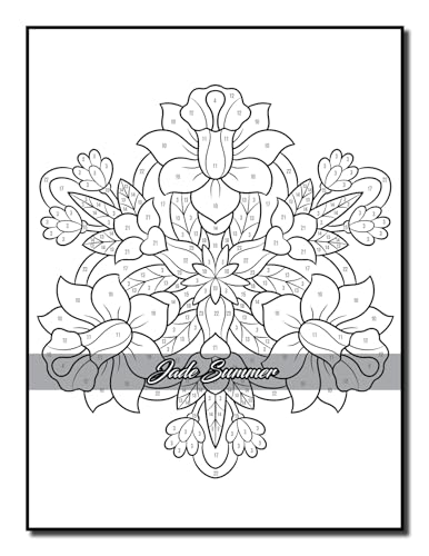 Color by Number Flowers: An Adult Coloring Book with Fun, Easy, and Relaxing Coloring Pages (Color by Number Coloring Books) - Image 30