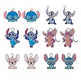 G-Ahora 12pcs Cute Stitch Charms Gifts Lilo&Stitch Jewelry Accessories Stitch Angel Pendant for Jewe
