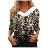 Christmas Sweatshirt,Blouse Blouses For Women Plus Size Womens Red Blouse Vintage Blouse Work Blouse Black Plus Size Blouse Blouse For Women Long Sleeve Shirt For Women S(Gold,Large)