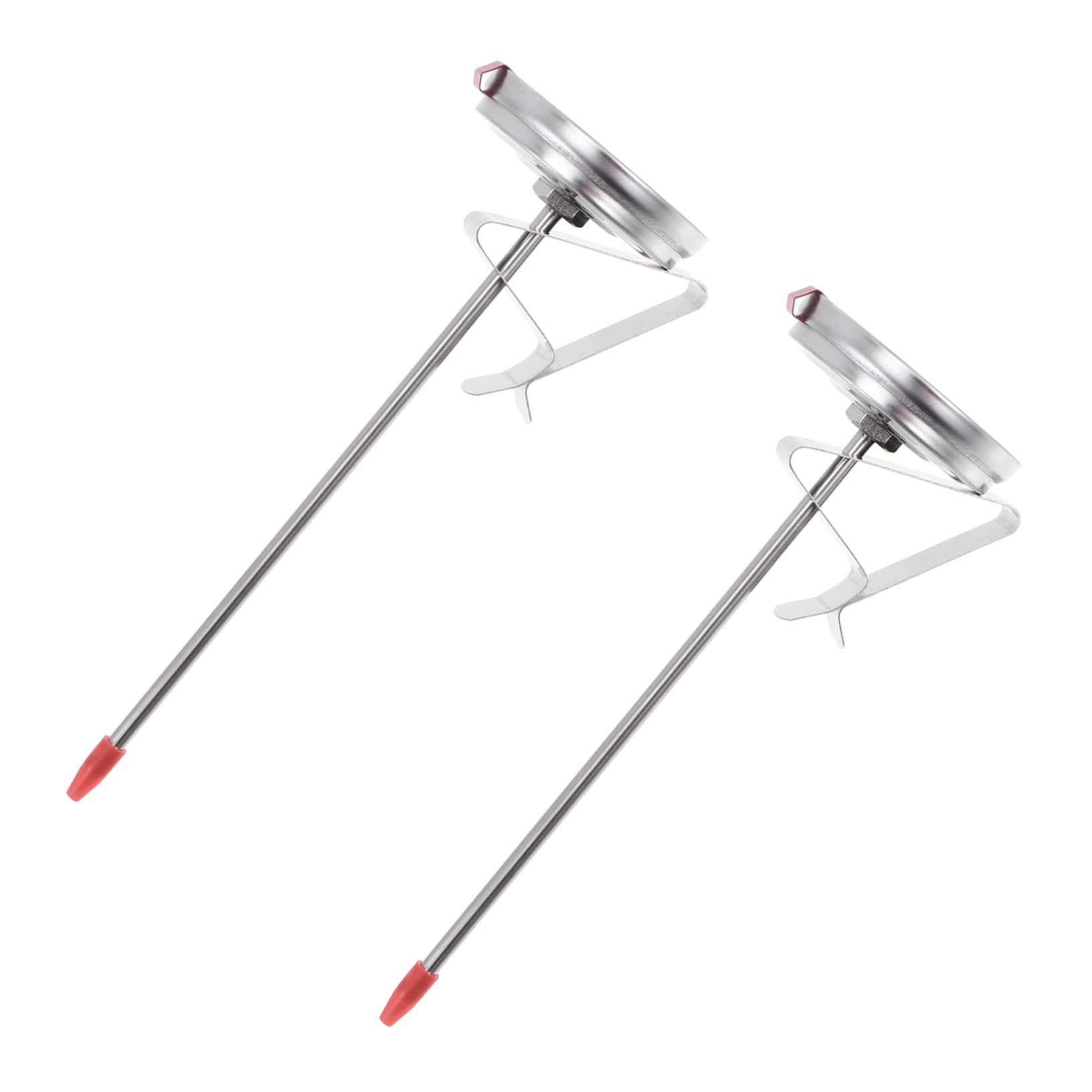 Sosoport 2Pcs Heat Resistant Stainless Steel Kitchen Food Temperature Gauge Precision Probe Thermometer for Accurate Cooking Measurements for Meat Oven and Grill Use