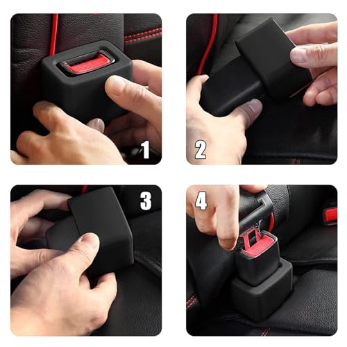 2 Stück Auto Gurtschloss Halterung, Sicherheitsgurt Halter für Einfaches Anschnallen, Auto Assistent Zubehör für Autos, Rot