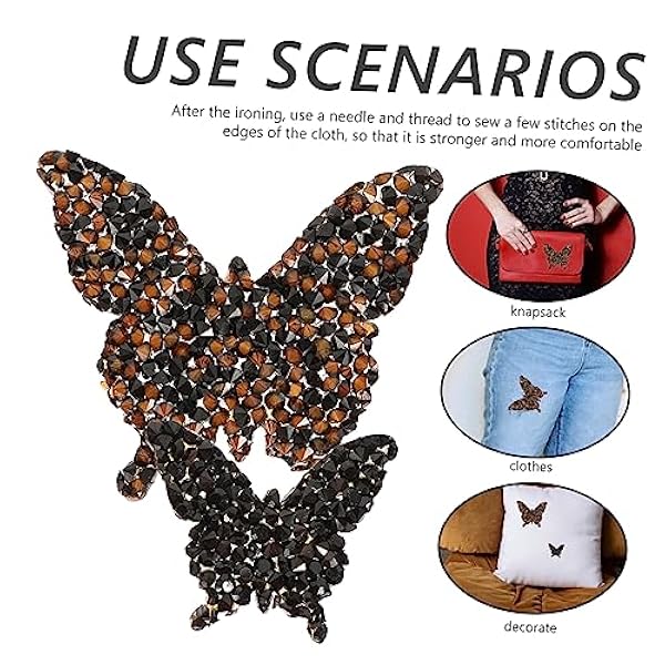 100 Pcs Farfalla Hot Diamond Stickers Strass Trim Costume Animale Strass Patch Di Riparazione Applique Pantaloni Patch Distintivo Applique Ricamato Patch Per La Casa Fai Te COHEALI