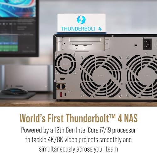 Image of QNAP TVS-h874T-i7-32G-US 8 Bay High-Speed Desktop NAS with Intel 12th Gen CPU, up to 64GB DDR4 Memory, Thunderbolt 4 and 2.5GbE connectivity (Diskless)