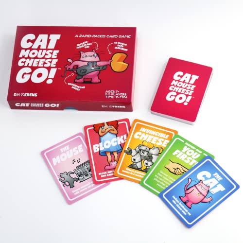 Cat Mouse Cheese Go!: Card Game For Kids And Families, Quick And Easy To Learn, Fun For Everyone, Ages 7+, 60 Cards #TOP1