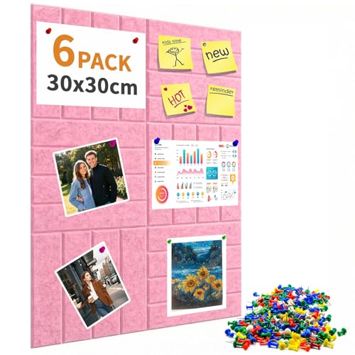 Tableau d'affichage en feutre pour photos de famille et notes de cuisine rose