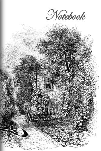 Retro Garden Notebook: A5 sized 108 lined pages