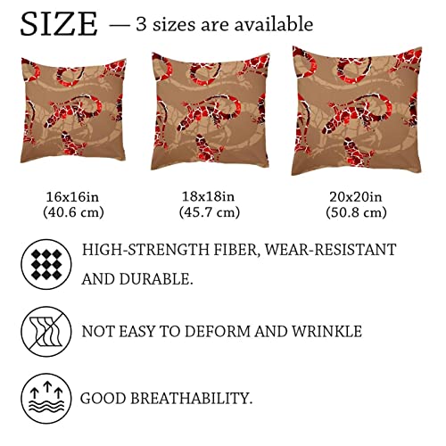 Vbfofbv Throw Pillow Case Cushion Cover Decorations For Couch Bed Chair, Animal Lizard Retro Style #TOP3