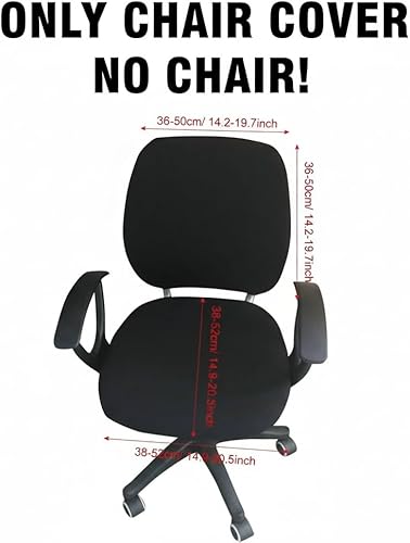 Vista 89 de MIFXIN Funda elástica elástica para silla de computadora, 2 piezas, de punto, universal, para silla de computadora, protector de muebles