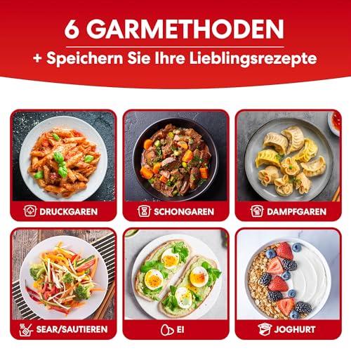 Instant Pot Multicuiseur XL 7,1 l 7 en 1 Smart Cooker – Autocuiseur, mijoteuse, cuiseur à riz, poêle à sauter, yaourtière, cuiseur vapeur et chauffe-plat, noir – Image 4