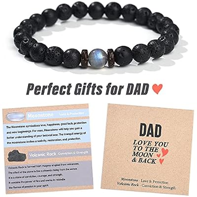 THEMEROL Handmade Gifts for Boys/Men-Love/Strength-Natural Gemstone Bracelet for Son Grandson Dad Boyfriend Husband Brother Nephew Uncle