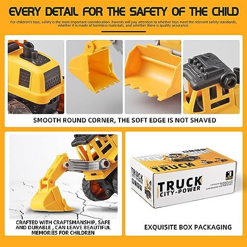 image for OANMYJJO Kids Construction Toys Construction Trucks,The Construction T
