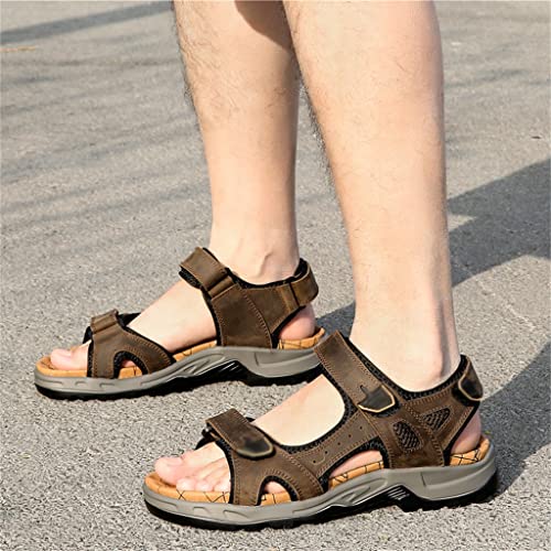 Leisure Men Shoes Beach Sandals Genuine Leather Sandals Soft Large Size Men's Sandals(38)2