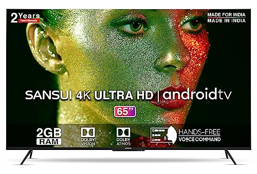 Image of Sansui 165 cm (65 inches) 4K Ultra HD Smart Android LED TV JSW65ASUHDFF (Ebony Black)