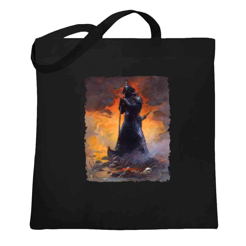 Pop Threads Death Dealer Three by Frank Frazetta Art Canvas Tote Bag