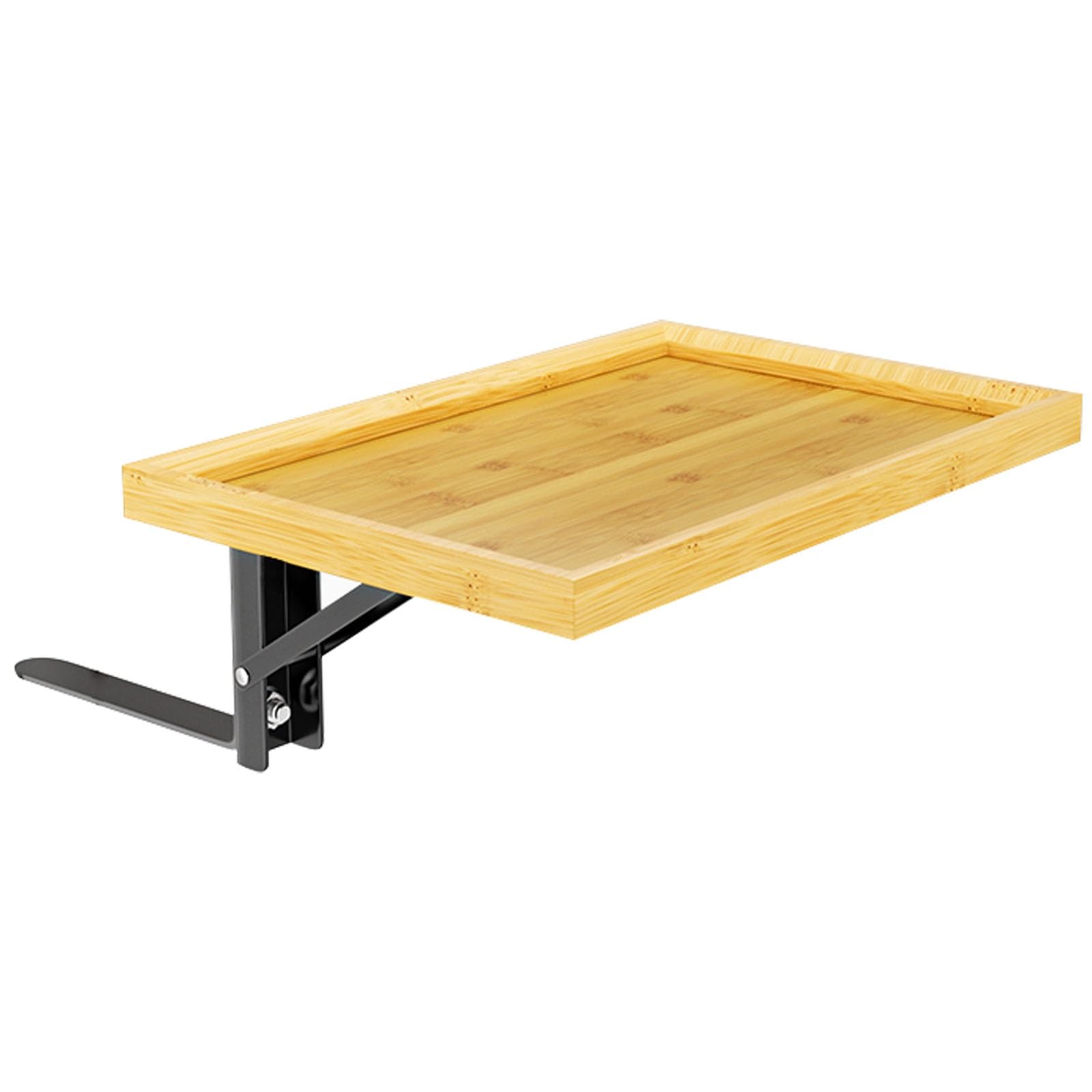 Comodino pieghevole in bambù e vassoio per materasso, altezza regolabile, capacità 10 kg, perfetto per piccoli spazi e affittuari, supporto in legno salvaspazio