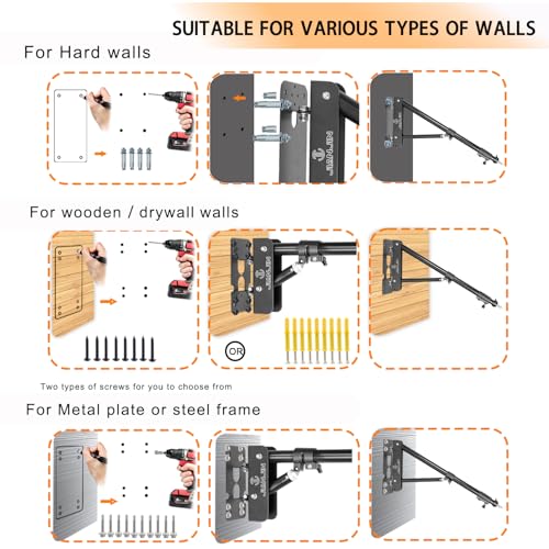 Image of Ring Light Wall Mount 43.3inch /110cm, Ring Light Mount Support 180Flexible Rotation for Studio Video Light, Monolight, Photography, Softbox, Reflector (43.3)