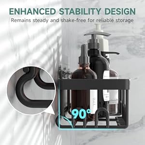 Veken Adhesive Shower Caddy 6-Pack, Large Capacity Bathroom Organizers and Storage, Rustproof Shelves Rack with Soap Holder, No Drilling Wall-Mounted Kitchen & Home Decor, Bath Decor&Essentials, Black Veken Adhesive Shower Caddy 6 Pack Large Capacity Bathroom Organizers and Storage Rustproof Shelves Rack with Soap Holder No Drilling Wall Mounted Kitchen Home Decor Bath DecorEssentials Black