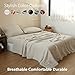 Simple&Opulence 100% Linen Sheet Set with Embroidery Washed - 4 Pieces (1 Flat Sheet & 1 Fitted Sheet & 2 Pillowcases) Natural Flax Soft Bedding Breathable Farmhouse - Linen, Queen Size