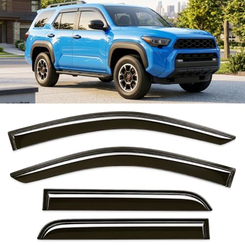 Image of 2025 2026 Tape-On Rain Guards for Toyota 4Runner Side Window Visor Deflectors Extra Thick Shade RS Sport Off-Road Premium i-Force MAX Limited Pro Platinum Trailhunter