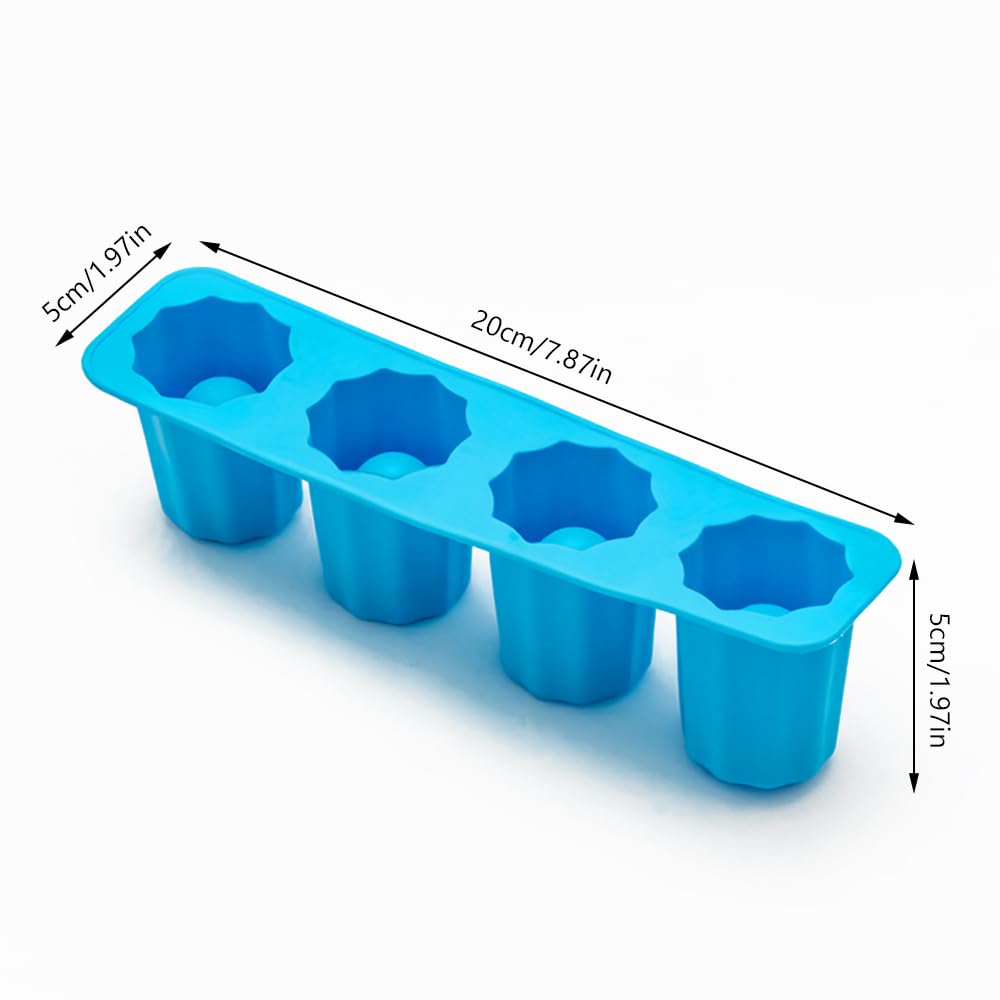 Moule à glaçons en silicone à 4 cavités pour glaçons cylindriques réutilisables, idéal pour whisky, cocktails, café, facile à utiliser et à nettoyer, matériau sans BPA