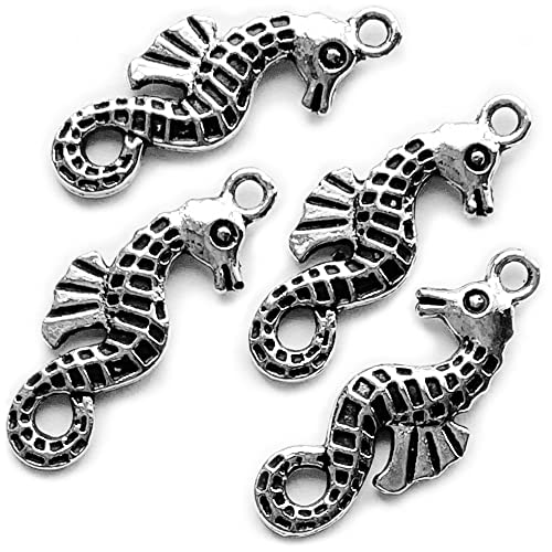 (C) Animal 50 Pcs Silver Hippocampus 26X10mm Cover