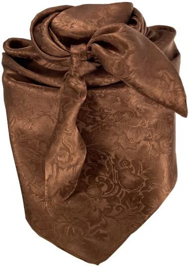Yellowstone Wild Rag Bandana Scarf 100% Silk 35" Jacquard Carmel Brown