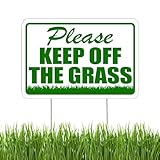 Rogue River Tactical Please Keep Off The Grass Yard Sign With Stakes Double Sided Stay Off Grass Lawn Sign