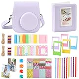 Instant Mini 12 accesorios compatibles con Instax Mini 12, incluye funda para cámara, álbum de fotos, filtros, marcos para colgar en la pared, calcomanías, Purple, moderno