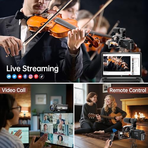 8K Video Camera Camcorder 88MP UHD WiFi Vlogging Cameras for YouTube 18X Digital Zoom IR Night Vision 3.0''Touch Screen Camera with 32GB Card, Microphone, Stabilizer, Lens Hood, Remote, Batteries - Image 6