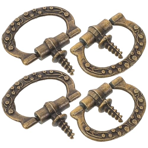 HOUDERCO 10 Tiradores de Aleación Vintage y Seguros para Joyeros y Cajones, Estilo Delicado y Chic, Manijas Pequeñas para Gabinetes y Cajas de Obsequio
