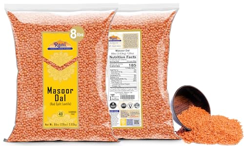 Image of Rani Masoor Dal (Indian Red Lentils) Split Gram 128oz (8lbs) 3.63kg Bulk ~ All Natural | Gluten Friendly | NON-GMO | Kosher | Vegan | Indian Origin