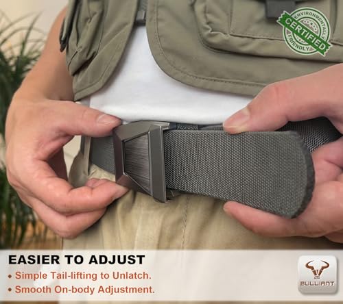 Image of BULLIANT Men Tractical Belt,Stretch Western Rigger Web Belt For Cowboy Military Heavy Duty Hiking Hunting 1.5 inch-Cut For Fit