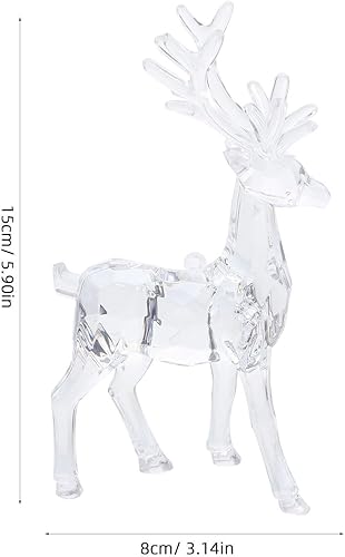 Miniatura 2 de ARTIBETTER 2 adornos de cristal de alce de Navidad – Adornos de alce en miniatura de reno acrílico transparente para suministros de fiesta de Navidad
