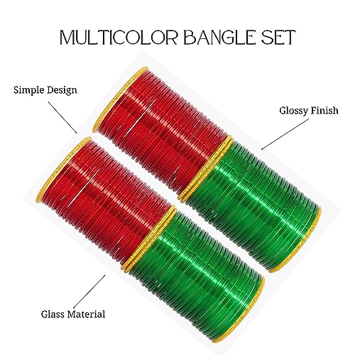 Image of NMII Glass with Plain and Simple Design Glossy Finished Fancy Bangle Set For Women and Girls | Glass Bangles | Stylish Women's Bangles