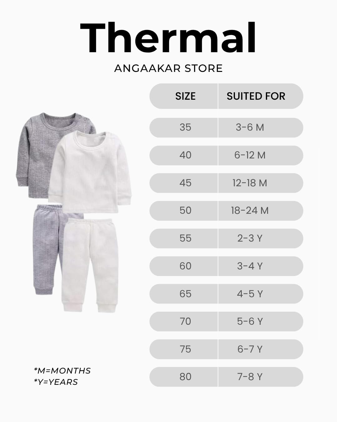 NEVA Baby Kids Boys & Girls Winter Thermal Wear Lower Body Warmer Regular Mid Rise Bottom Grey Color Pack of 2, 0 Month-3 Month 4