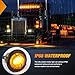 Nilight 3/4Inch Round Marker Light 10PCS Amber LED Turn Signals 3 Connectors Side Indicator Bullet Clearance Lights IP68 Waterproof for Trailer Truck Camper Van Boat Bus