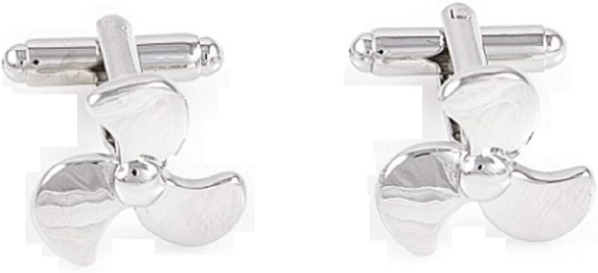 MRCUFF Propellor Propeller Ship Boat Pair Cufflinks in a Presentation Gift Box & Polishing Cloth