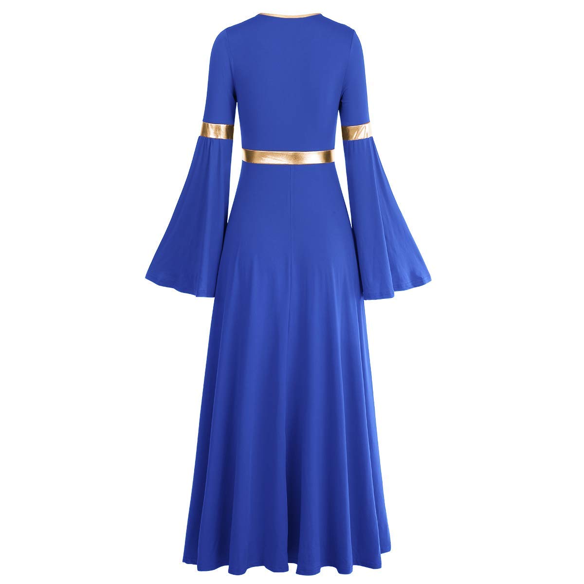 blue and gold praise dance dress Danzcue Praise Dance Cross Long Dress Black-Gold / S-Adult