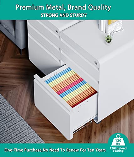 Sisesol 3 Drawer Mobile File Cabinet Under Desk Storage,File Cabinets For Home Office With Lock Metal Filing Cabinet For Legal/Letter/A4 File,Rolling File Cabinet Storage Cabinet With Drawers #TOP4